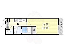 南海線 湊駅 徒歩4分の賃貸アパート 3階1Kの間取り
