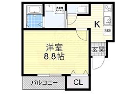 南海線 湊駅 徒歩4分の賃貸アパート 1階1Kの間取り