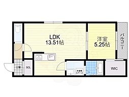 南海高野線 堺東駅 徒歩18分の賃貸アパート 1階1LDKの間取り
