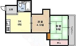 ルネ岩崎 2DKの間取図画像