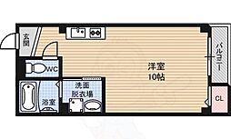 熊野ハイツ ワンルームの間取図画像