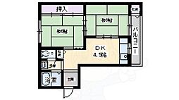 佐藤マンション 2DKの間取図画像