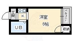 ヴィラ平成 ワンルームの間取図画像