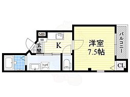 エヌエムディスユイット 1Kの間取図画像