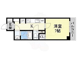 サザンクレスト堺東 1Kの間取図画像