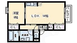 シャンポール参番館 1LDKの間取図画像
