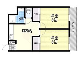 松本ビル 2DKの間取図画像