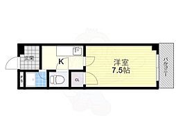 フォーレスト中百舌鳥 1Kの間取図画像