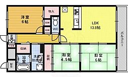 グリーンヒルズ宮苑 3LDKの間取図画像