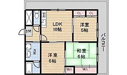 ベルフィオーレなかもず 2LDKの間取図画像