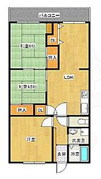 フローラ堺7号棟 3LDKの間取図画像