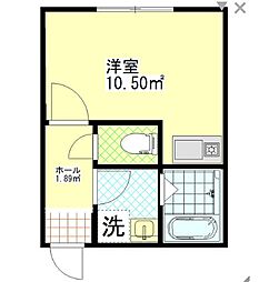 フェリチタ住吉 5階ワンルームの間取り