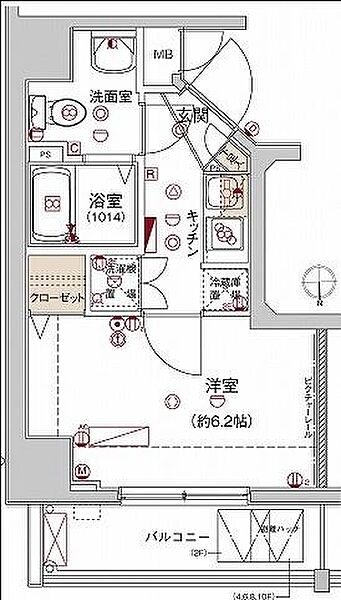 ハーモニーレジデンス木場ステーションフロント 602｜東京都江東区木場５丁目(賃貸マンション1K・6階・21.07㎡)の写真 その2