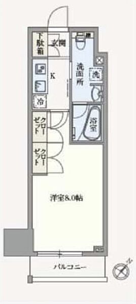 アジールコート汐浜キャナル 807｜東京都江東区塩浜１丁目(賃貸マンション1K・8階・25.20㎡)の写真 その2