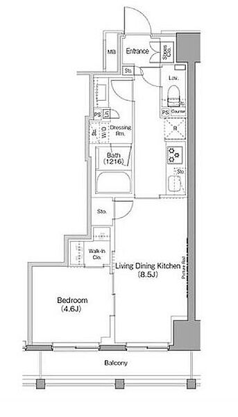 ザ・パークハビオ日本橋箱崎町 202｜東京都中央区日本橋箱崎町(賃貸マンション1LDK・2階・41.22㎡)の写真 その2