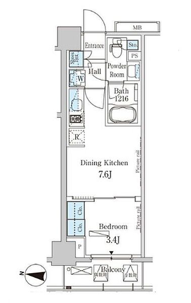 パークアクシス木場キャナルウエスト 902｜東京都江東区塩浜２丁目(賃貸マンション1DK・9階・29.28㎡)の写真 その2