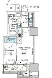 晴海フラッグ ポートビレッジ B棟（HARUMI FLAG） 8階1LDKの間取り