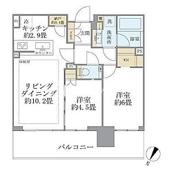 シティタワーズ東京ベイセントラルタワー 32階2LDKの間取り