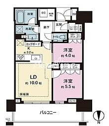 ベイズタワー&ガーデン（BAYZ TOWER&GARDEN） 11階2LDKの間取り