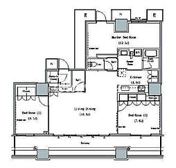 THE TOKYO TOWERS MID TOWER 3階3LDKの間取り