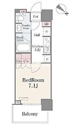 ルミレイス豊洲 12階1Kの間取り