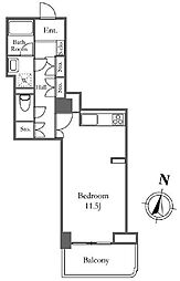 リバーシティ21イーストタワーズ8号棟 16階ワンルームの間取り