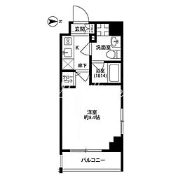 プレール・ドゥーク潮見 5階1Kの間取り