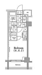 ONEROOFFLAT月島 ワンルームの間取図画像