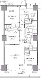 パークアクシス豊洲 3LDKの間取図画像