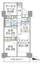 Brilliaist東雲キャナルコート 2SLDKの間取図画像