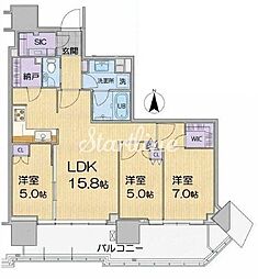 グランシテイタワー月島 3SLDKの間取図画像