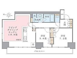 Brilliaist東雲キャナルコート 2LDKの間取図画像