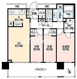 スカイズタワー&ガーデン 3LDKの間取図画像