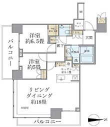 ザ・パークハウス晴海タワーズクロノレジデンス 2LDKの間取図画像