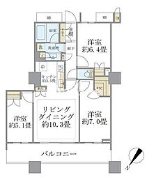 ブリリアマーレ有明 3LDKの間取図画像