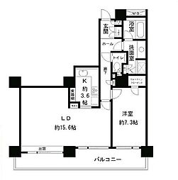 リバーポイントタワー 1LDKの間取図画像