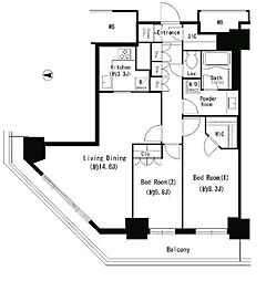 キャナルスクウェア豊洲 2LDKの間取図画像