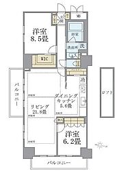 Brilliaist東雲キャナルコート 2LDKの間取図画像