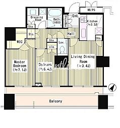 キャピタルゲートプレイスザ・タワー 2LDKの間取図画像