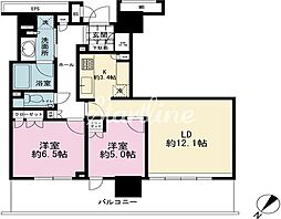 ブランズタワー豊洲 2LDKの間取図画像