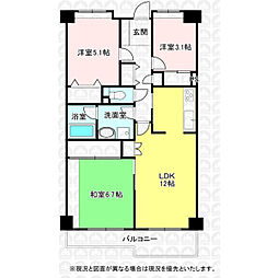 アコール新所沢ウエスト 3LDKの間取図画像