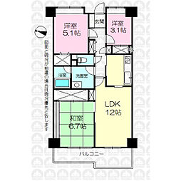 アコール新所沢ウエスト 3LDKの間取図画像