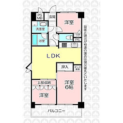 グリーンコート入間 3LDKの間取図画像