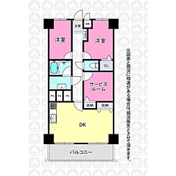 ニュー狭山マンション 2SDKの間取図画像