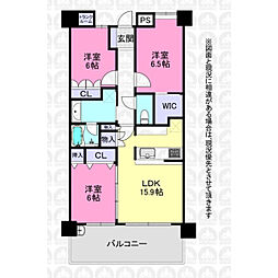 入間ヒルズ 3LDKの間取り