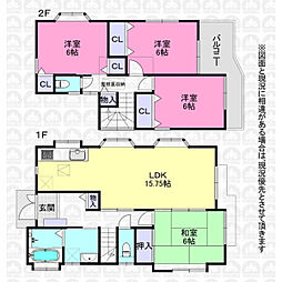 西武新宿線 新狭山駅 徒歩14分 4LDKの間取り