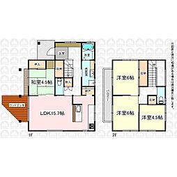 東武東上線 若葉駅 バス18分 八幡団地下車 徒歩4分 4LDKの間取り