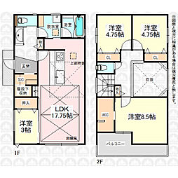 東武東上線 志木駅 バス11分 北見町下車 徒歩6分 4LDKの間取り