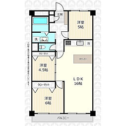 保谷パークハウスA棟 3LDKの間取図画像