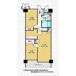 ベルシャトゥ上福岡 2LDKの間取図画像